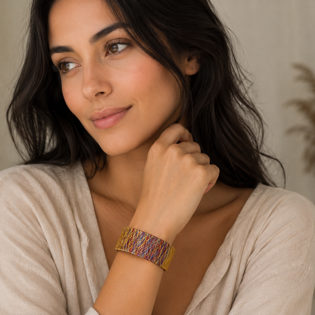 Golden Tapestry Cuff - Chromatic Threads