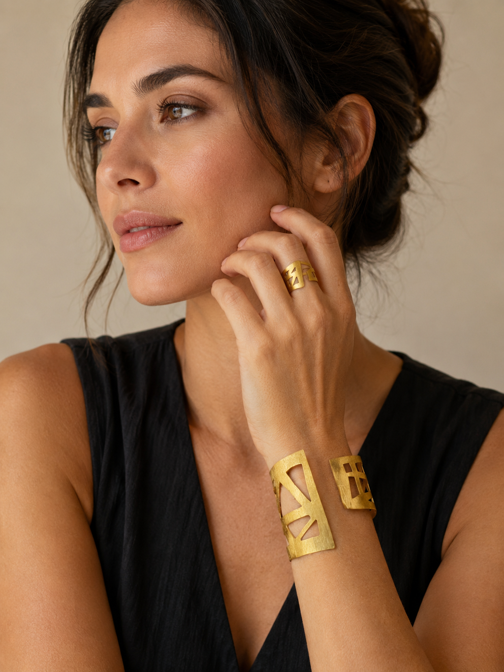 Golden Mosaic Ring