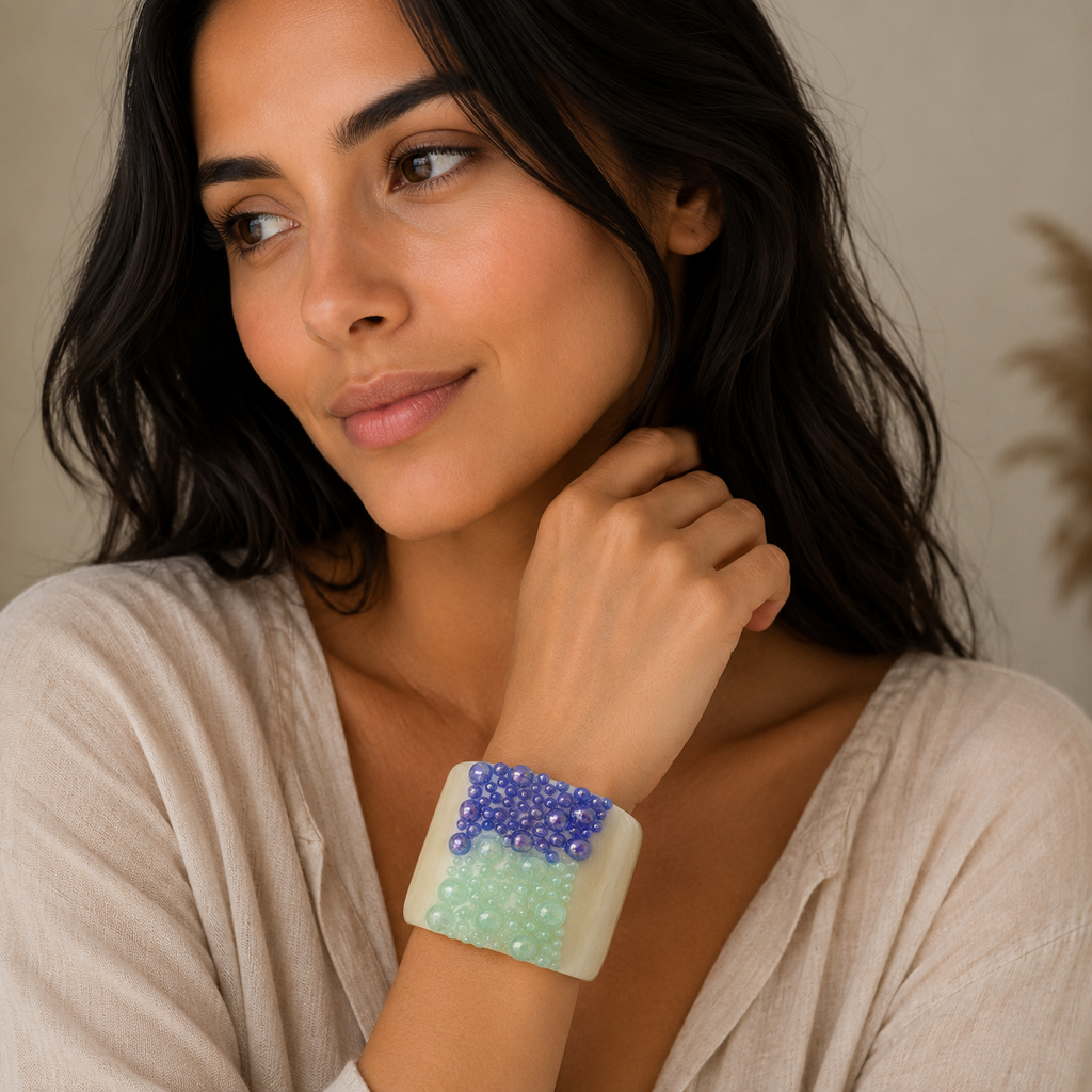 Azure Tide Pearl Cuff