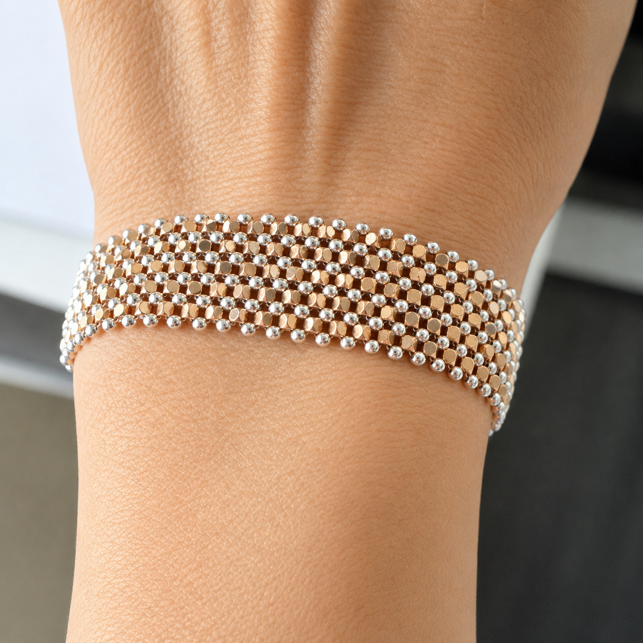Golden Harmony Cuff - Metal Mosaic Collection