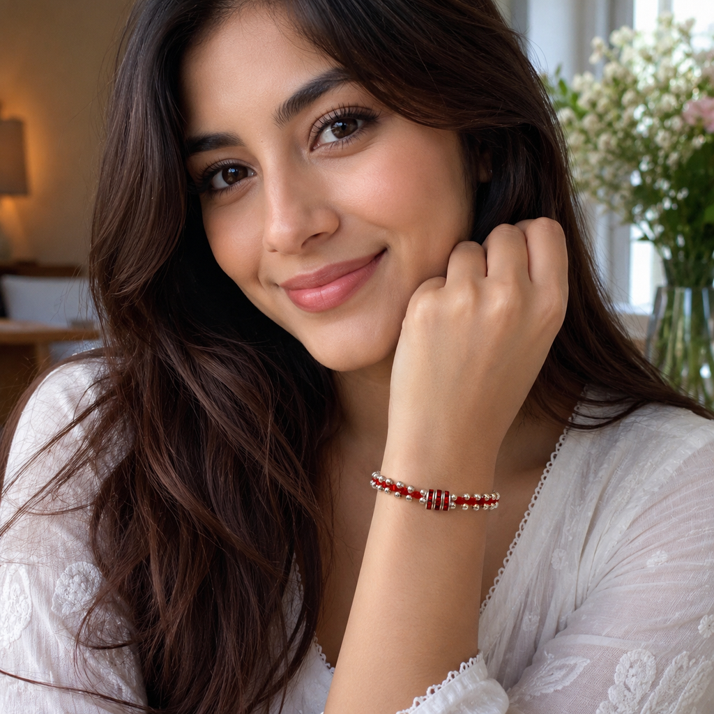 Crystal Constellations - Crimson Pulse Bracelet