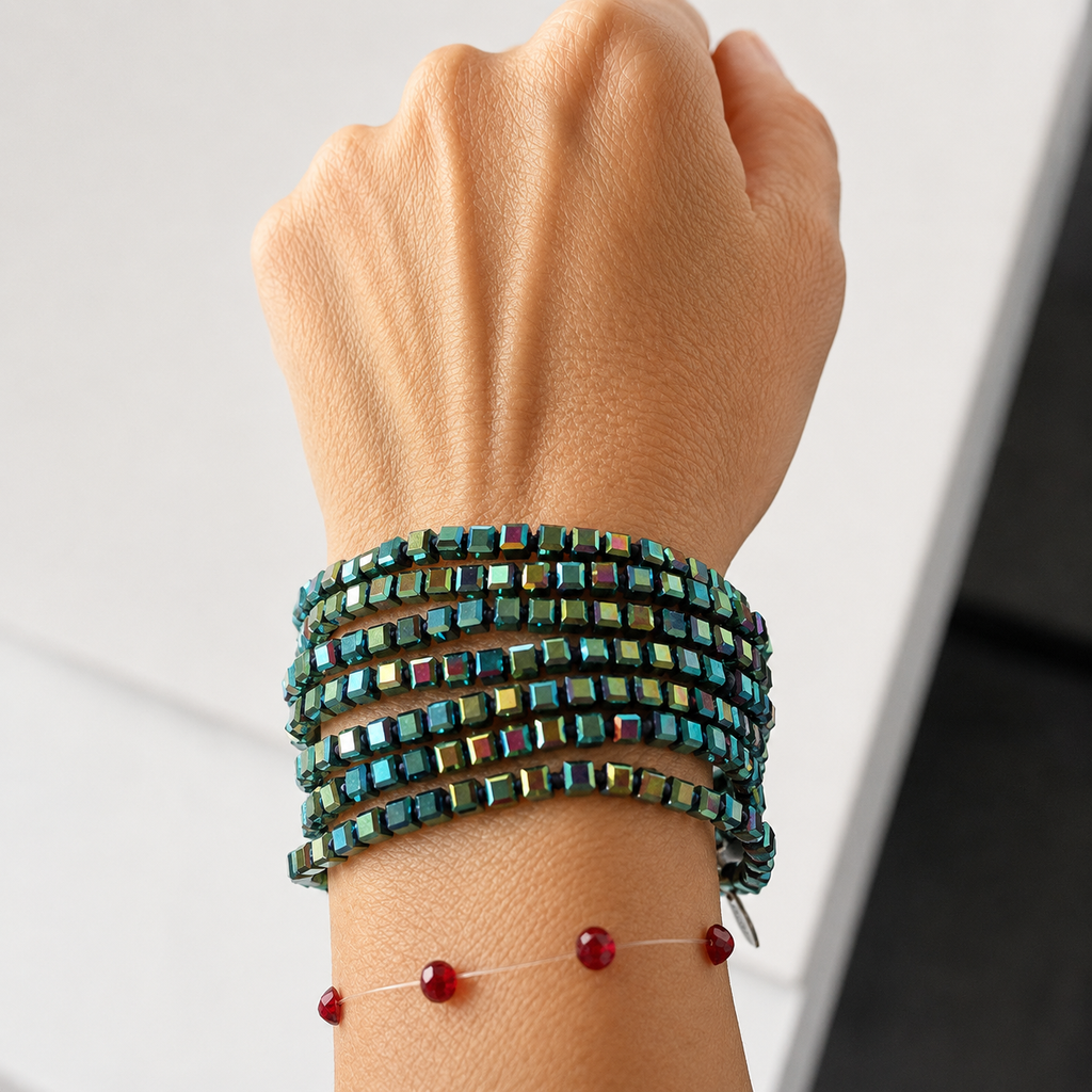 Emerald Nebula Cuff Bracelet