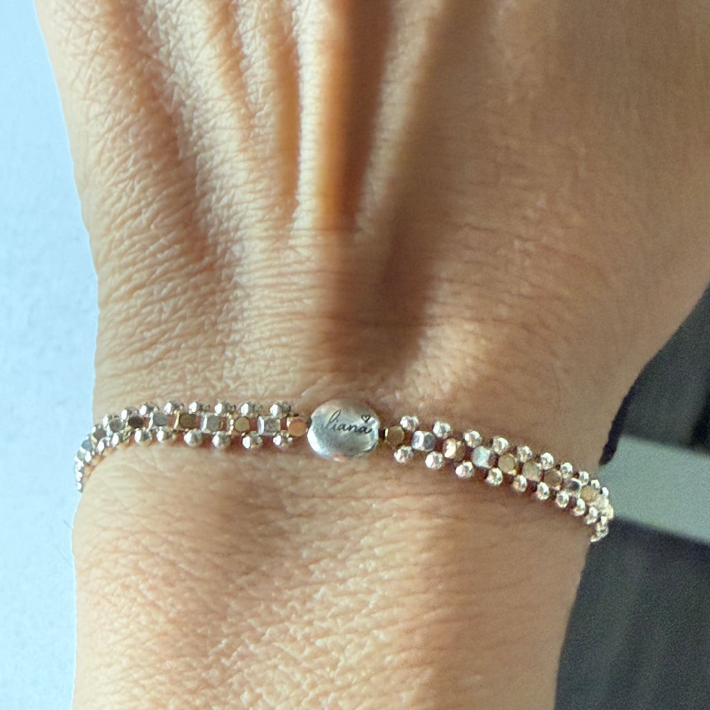 Champagne Silk Bracelet - Metal Mosaic Collection