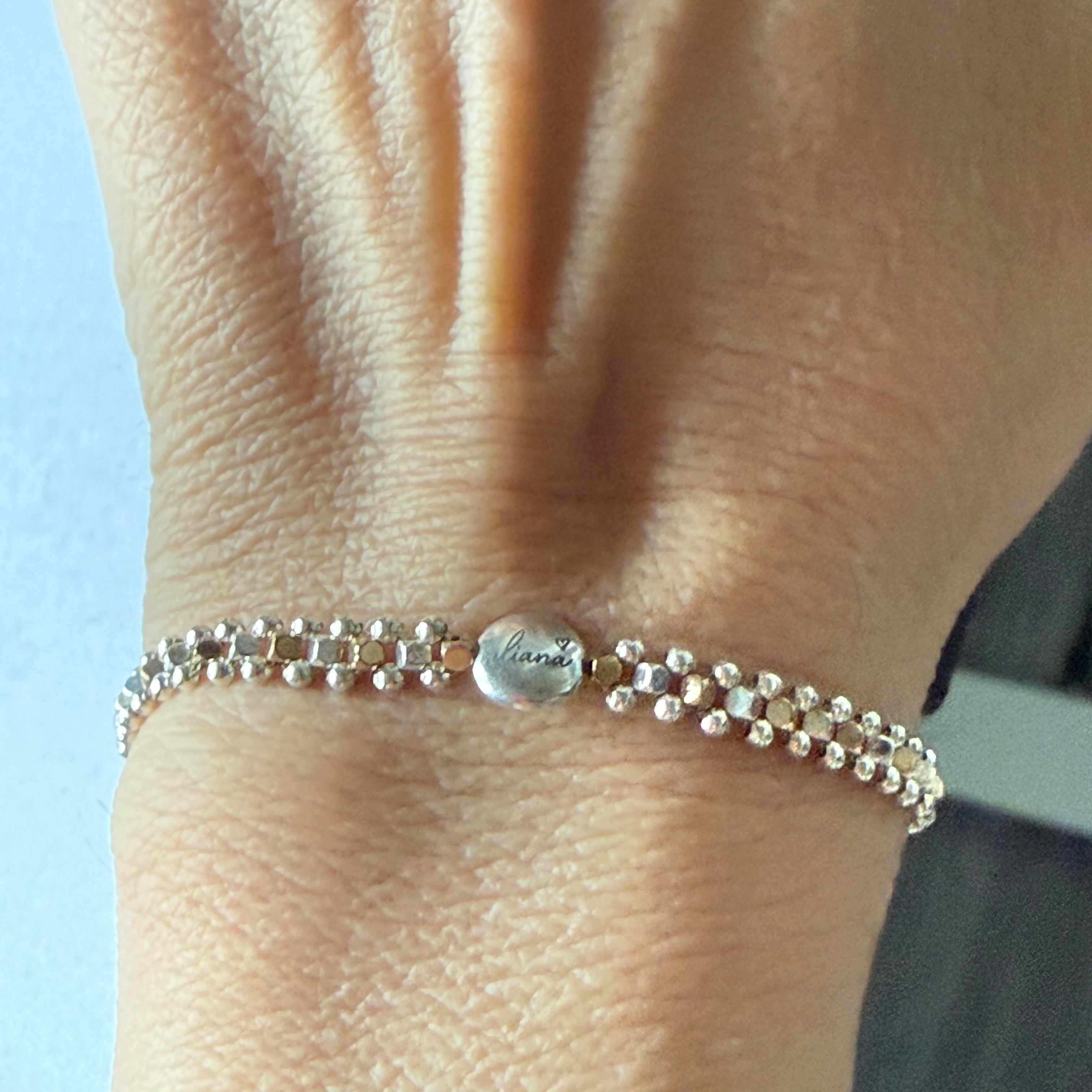 Champagne Silk Bracelet - Metal Mosaic Collection